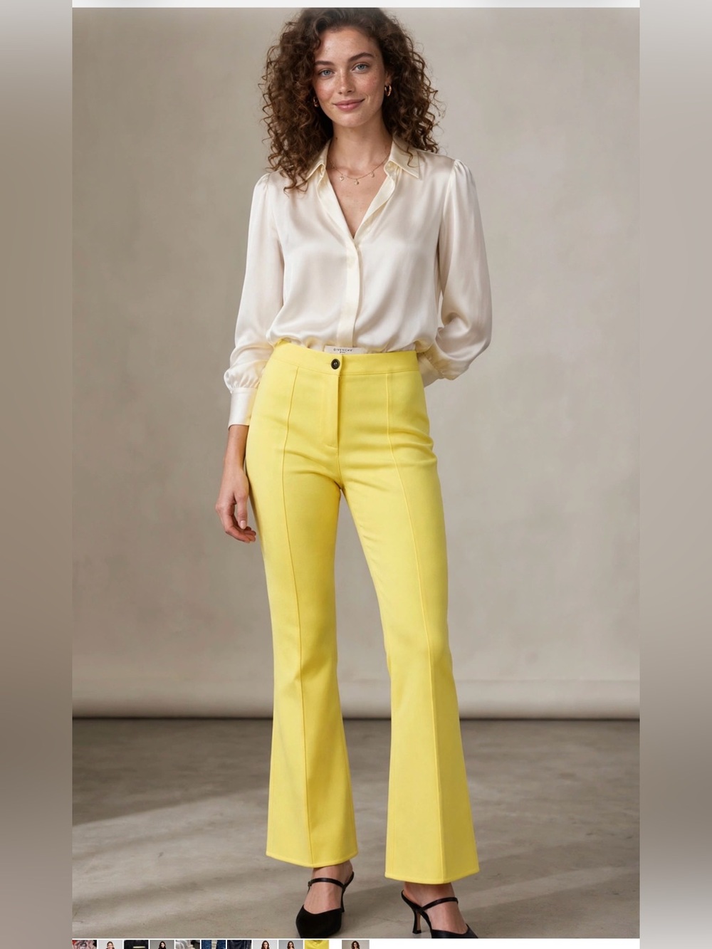 Givenchy Punto Milano Knit Flared Trousers, Yellow